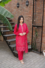 Fancy Jacquard Chamki Embroidered 3-Piece Suit