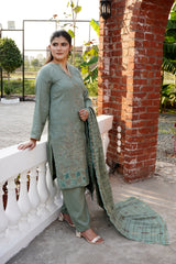 Fancy Jacquard Chamki Embroidered 3-Piece Suit