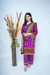 Linan embroidered 3 piece