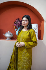 Fancy Jacquard Chamki Embroidered 3-Piece Suit