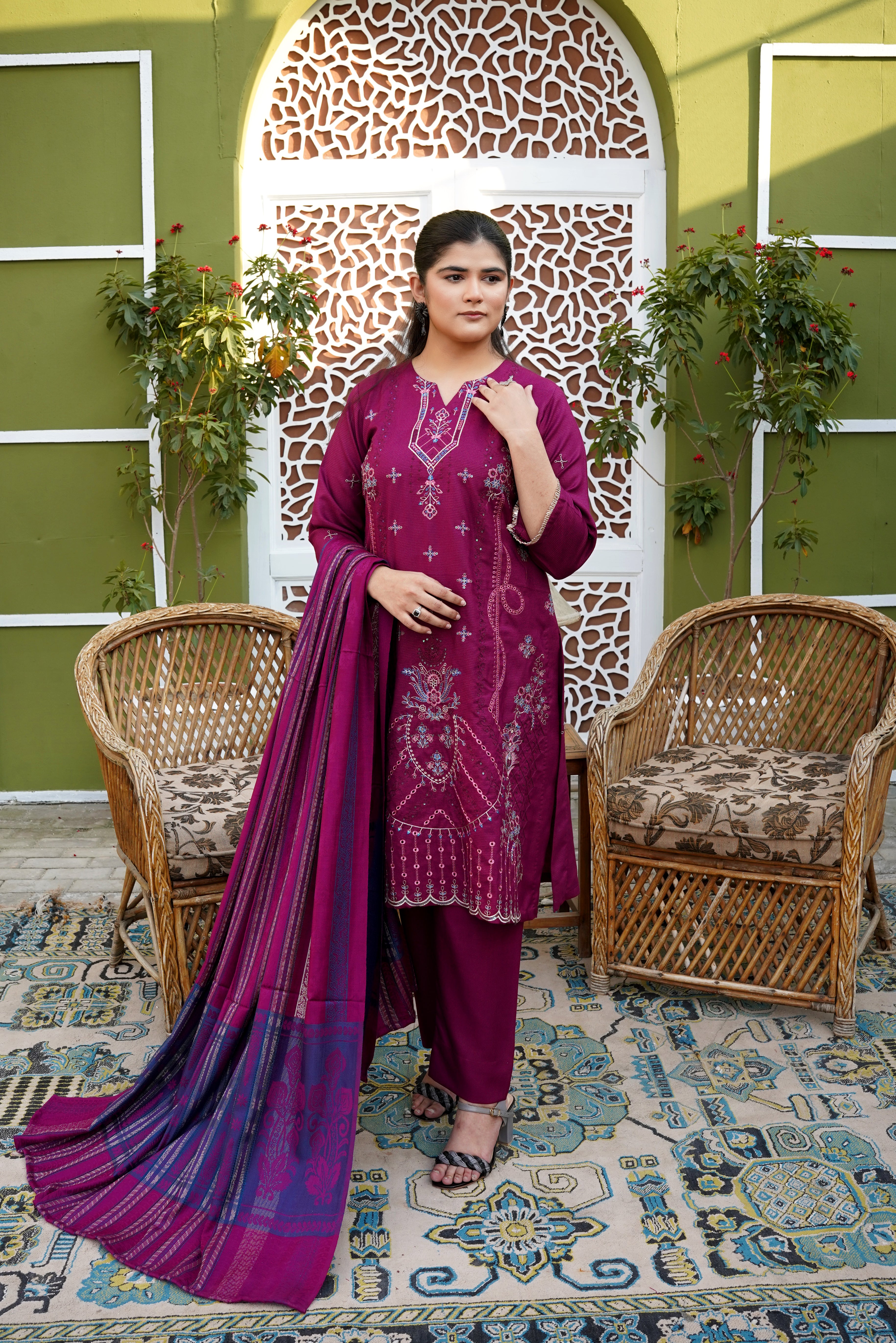 Chamki Dhanak Full Heavy Embroidered 3-Piece Suit