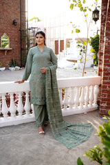 Fancy Jacquard Chamki Embroidered 3-Piece Suit