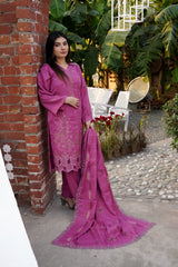 Fancy Jacquard Chamki Embroidered 3-Piece Suit