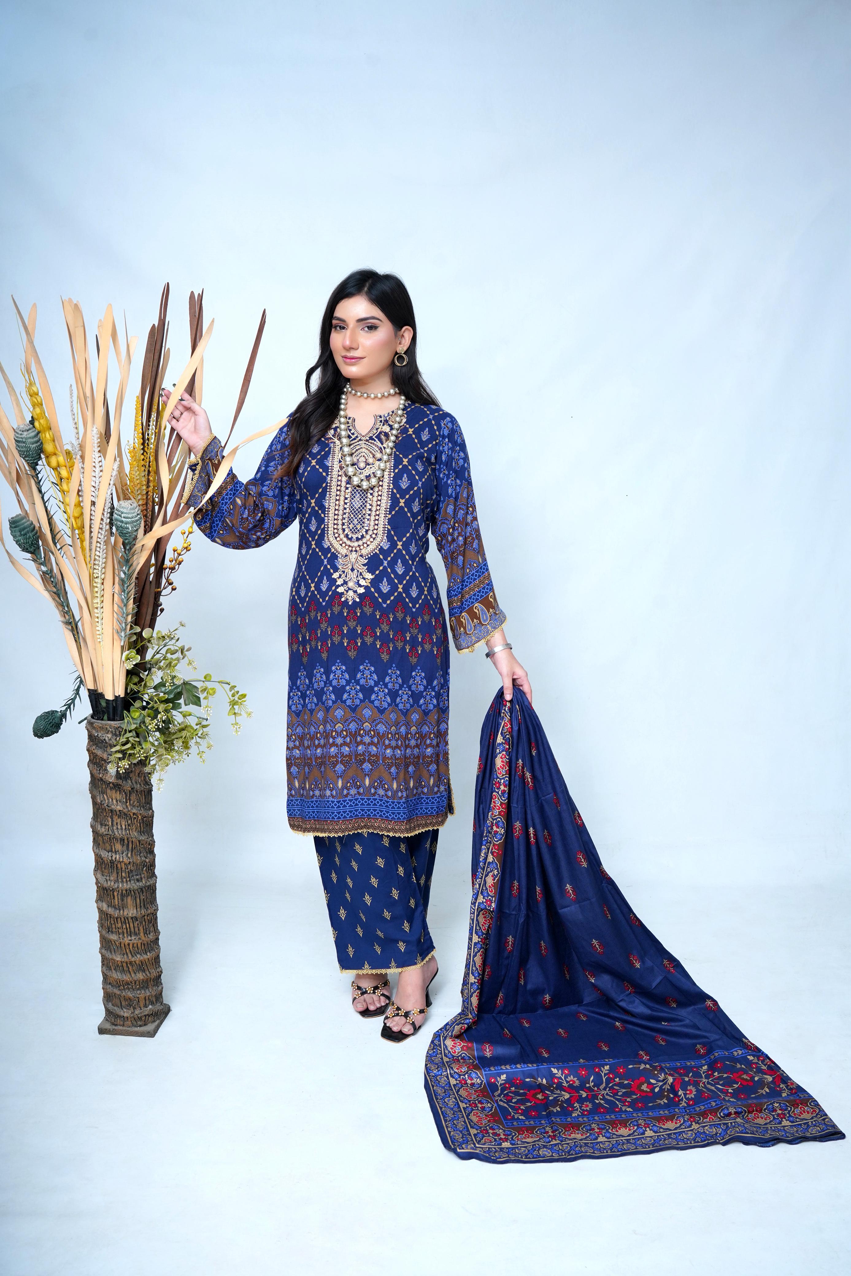 Lilan embroidered 3 piece